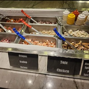 a variety of food items