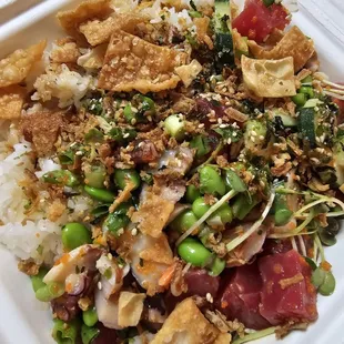 Topping - Wontons , furikake, Crispy onion