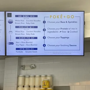 the menu and prices of the restaurant