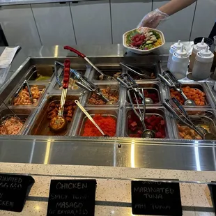 Poke bowl selections