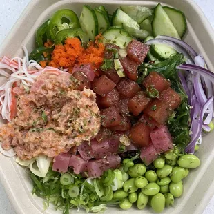 3 protein poke bowl