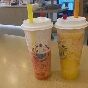 Sweet drinks (strawberry and mango)