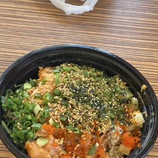 Brown rice and Salmon with all Add-Ons.