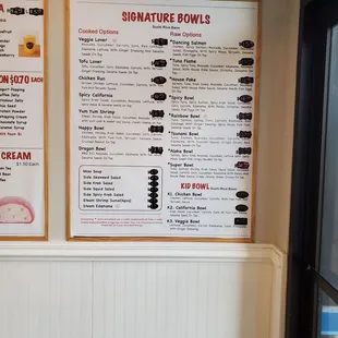Menu wall