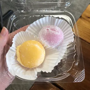 Mango and strawberry mochi