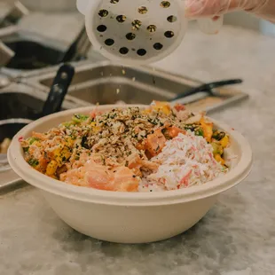 And a dash of furikake to complete the bowl