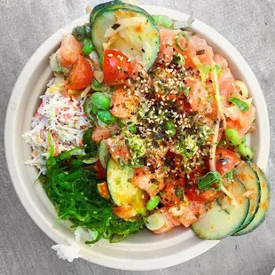 Miso Salmon bowl w/ Sesame Oil &amp; House Shoyu sauce