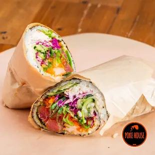 two burritos on a plate