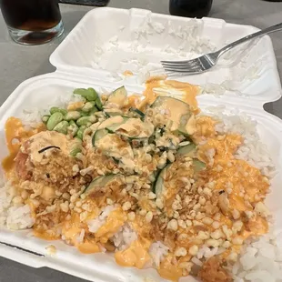Regular Poke bowl, 2 scoop of protein