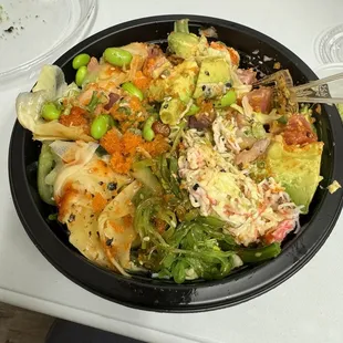 Poke bowl. Hefty portion, absolutely delicious!!! 10/10