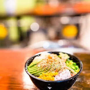 a bowl of food on a table