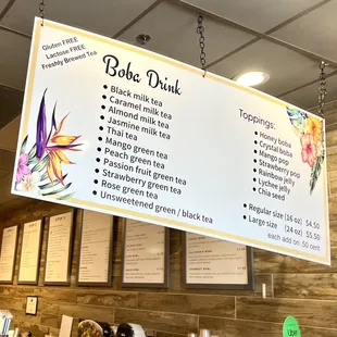 Drink menu