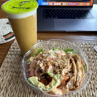 Cold Mango Slush with Oolong Tea Milk Foam