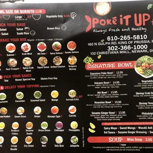 Food menu.