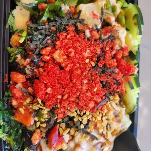 a close up of a bowl of food