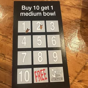 Don't forget your punch card