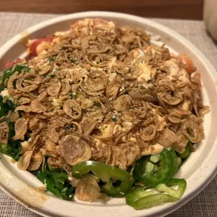 a bowl of food on a table