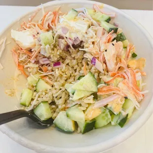 Build your own poke bowl - crab and shrim