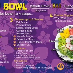 Poke Bowl Menu