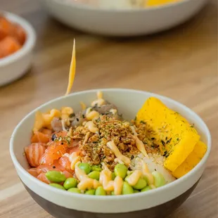 a bowl of food on a table