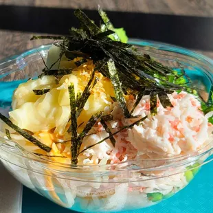 a bowl of food on a tray