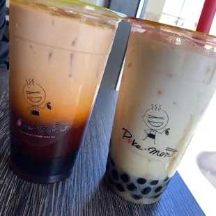 Thai tea and brown sugar milk tea!