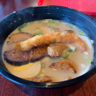 House ramen special, see the steam off of the soup