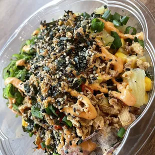 a close up of a bowl of food
