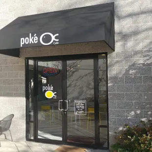 Entrance door under Awning