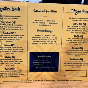 menu