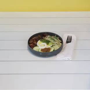 a bowl of food on a table