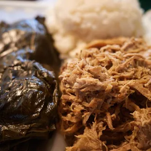 Lau lau, kalua pig mix.
