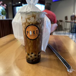 BROWN SUGAR OOLONG MILK TEA WITH BOBA