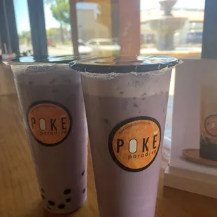 Taro tea with crystal boba