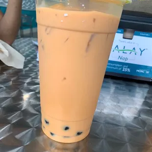 Thai tea with boba