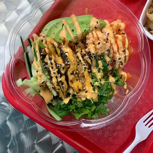 Poke Bowl with spicy tuna