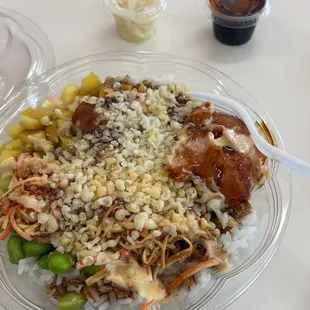 a plate of food on a table