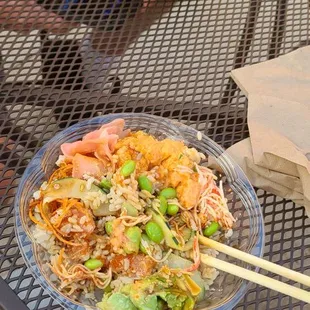 Salmon poke bowls