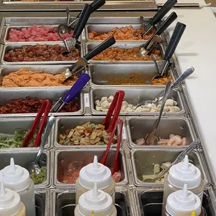 a variety of condiments