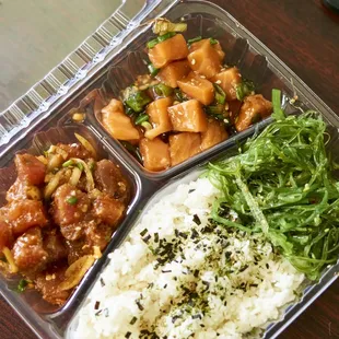 Fresh Ginger Salmon + Spicy Garlic Ahi Tuna (5/5 )