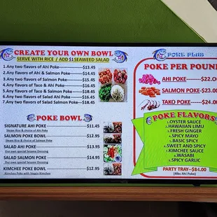 Poke Menu as of 6-21-24