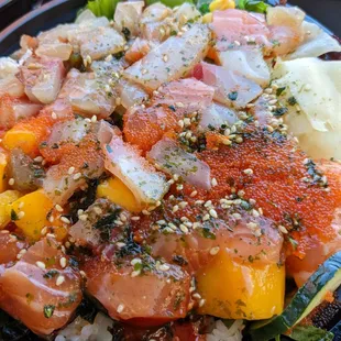 Salmon and sesame tilapia