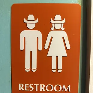 a man and woman restroom sign