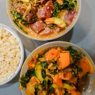 Brown rice OG with Salmon 1 pound Spicy Tuna 1 pound