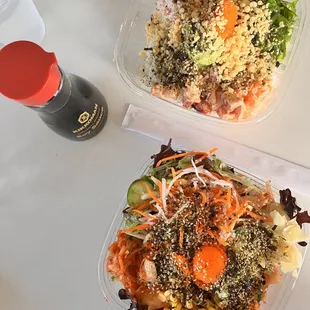 (2) Regular 3 Fish bowls w/ add-on avacado and seaweed salad ~ $45 after tax &amp; tip ‍ honestly worth it tho