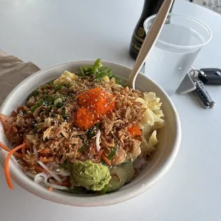 Regular poke bowl ($16)