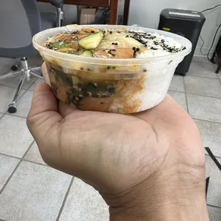 OG Poke with a tablespoon of rice