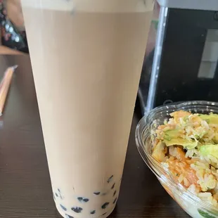 The Bubble Tea and Poke Salad with 3 Protein