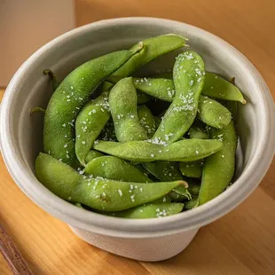 Edamame  Fresh, lightly salted young soybeans, steamed to perfection. A crisp and nutritious snack that&apos;s as delicious as it is healthy!