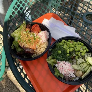 One large and a regular bowl.